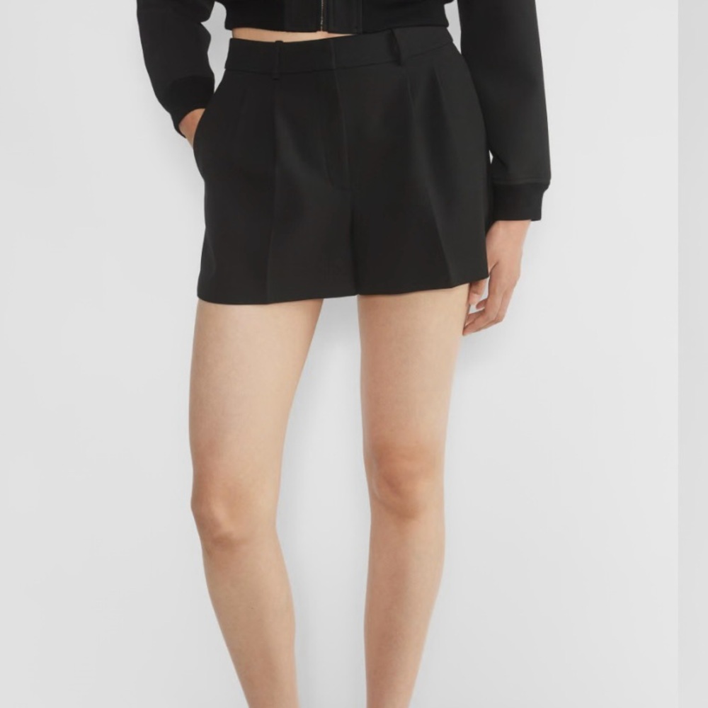 Aritzia Black Tailored Pleat Front Women’s Shorts